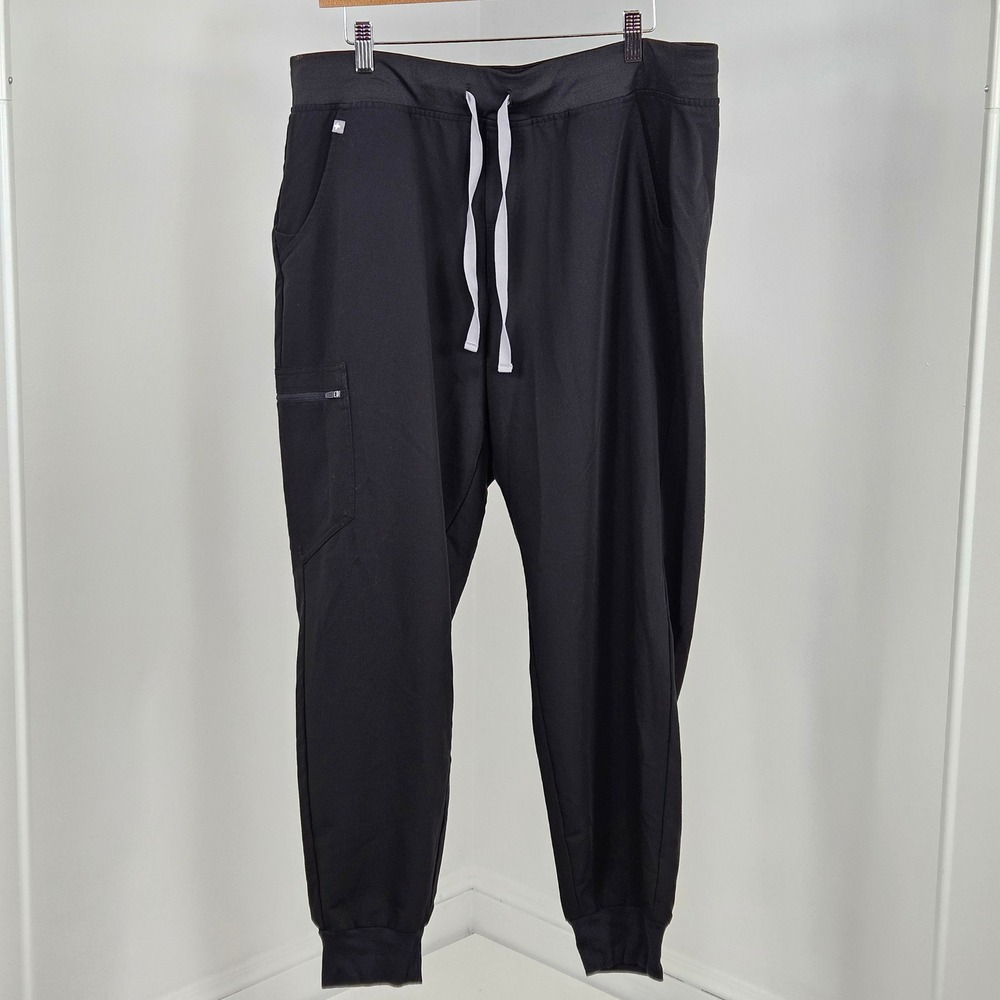 FIGS Womens ZamoraJogger Scrub Pants XL Black Technical Cargo Healthcare